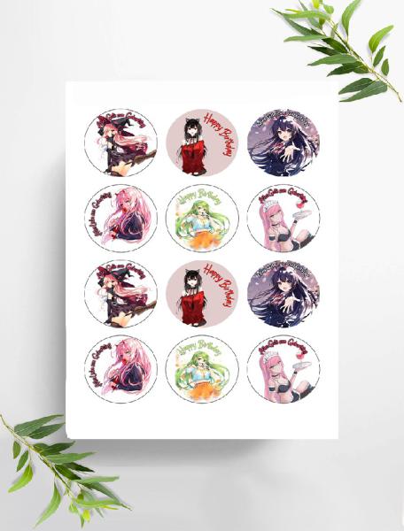 Anime Manga  Muffinaufleger, Ø ca. 6 cm, 0879x